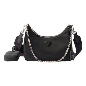 $2499 Authentic PRADA Re-Edition 2005 Made in ITALY Black Crossbody Shoulder Bag